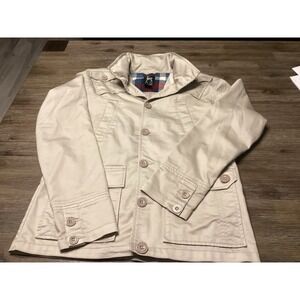 Kane & Unke  Tan Jacket Military Style Hooded Packable Jacket Mens Medium